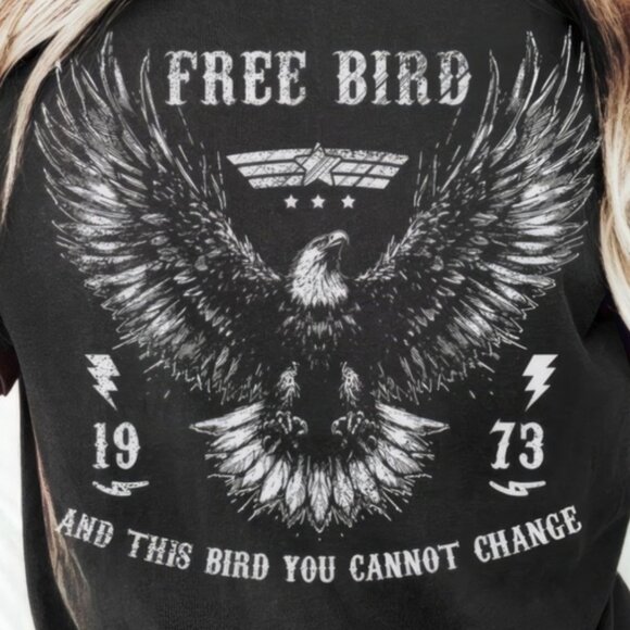 Free Bird Shirt, Retro Free Bird T-Shirt, Eagle Shirt Unisex, Custom Band Tee - Picture 3 of 4